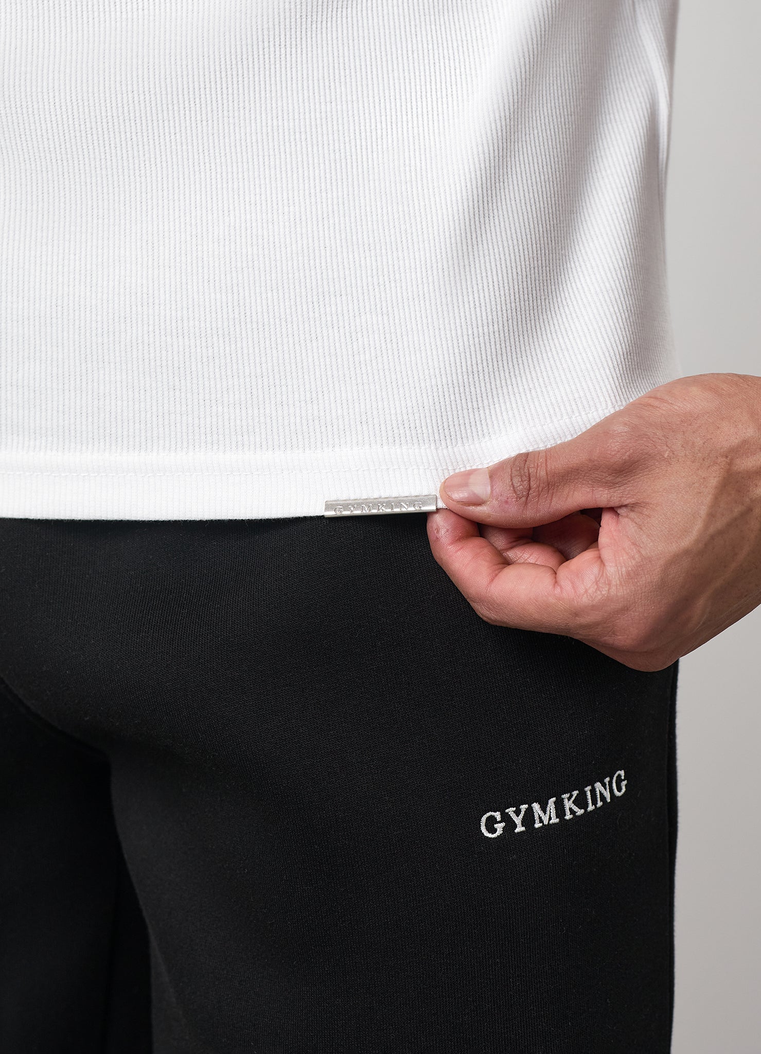 Gym King Signature Rib Vest - White