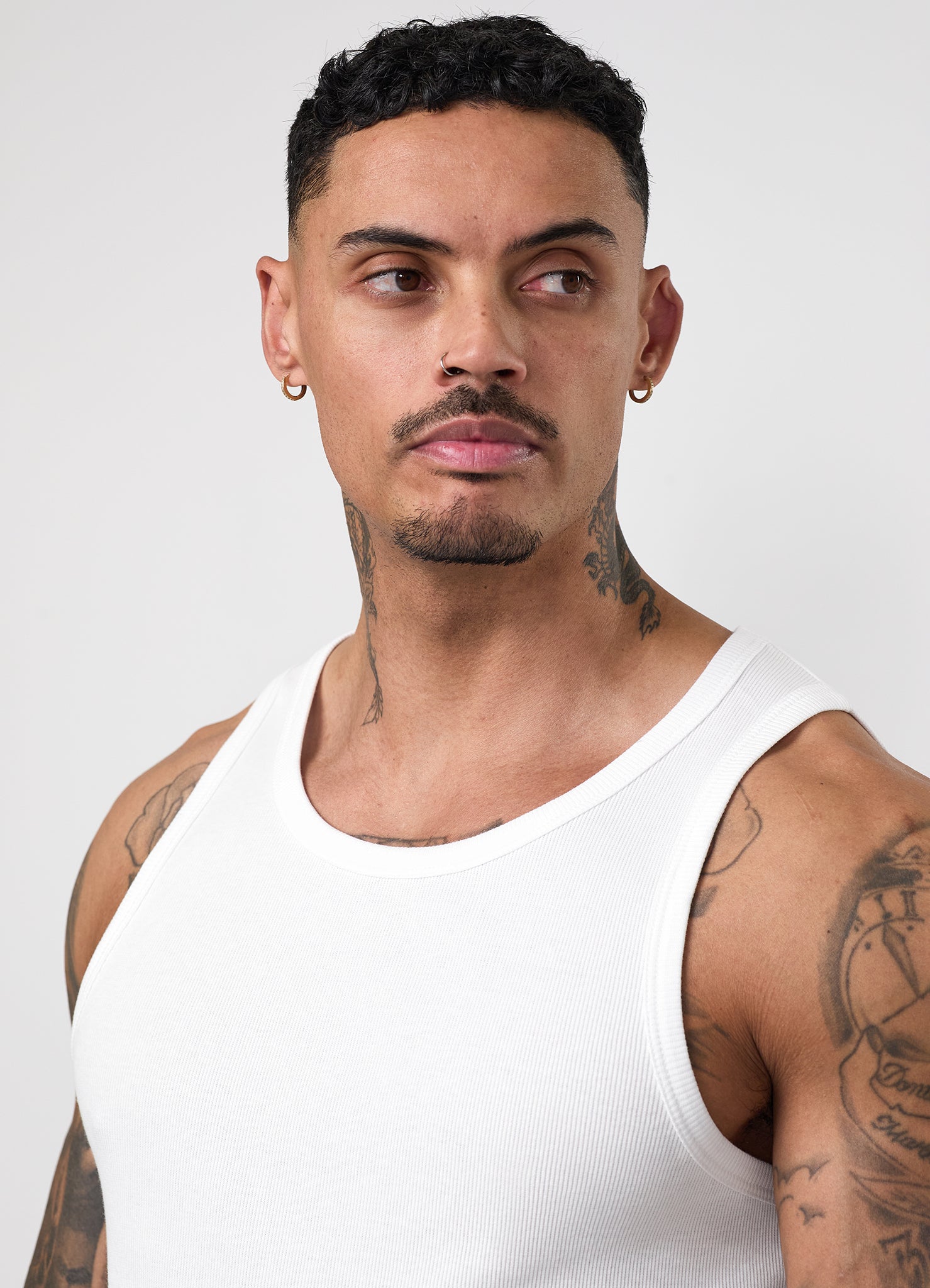 Gym King Signature Rib Vest - White