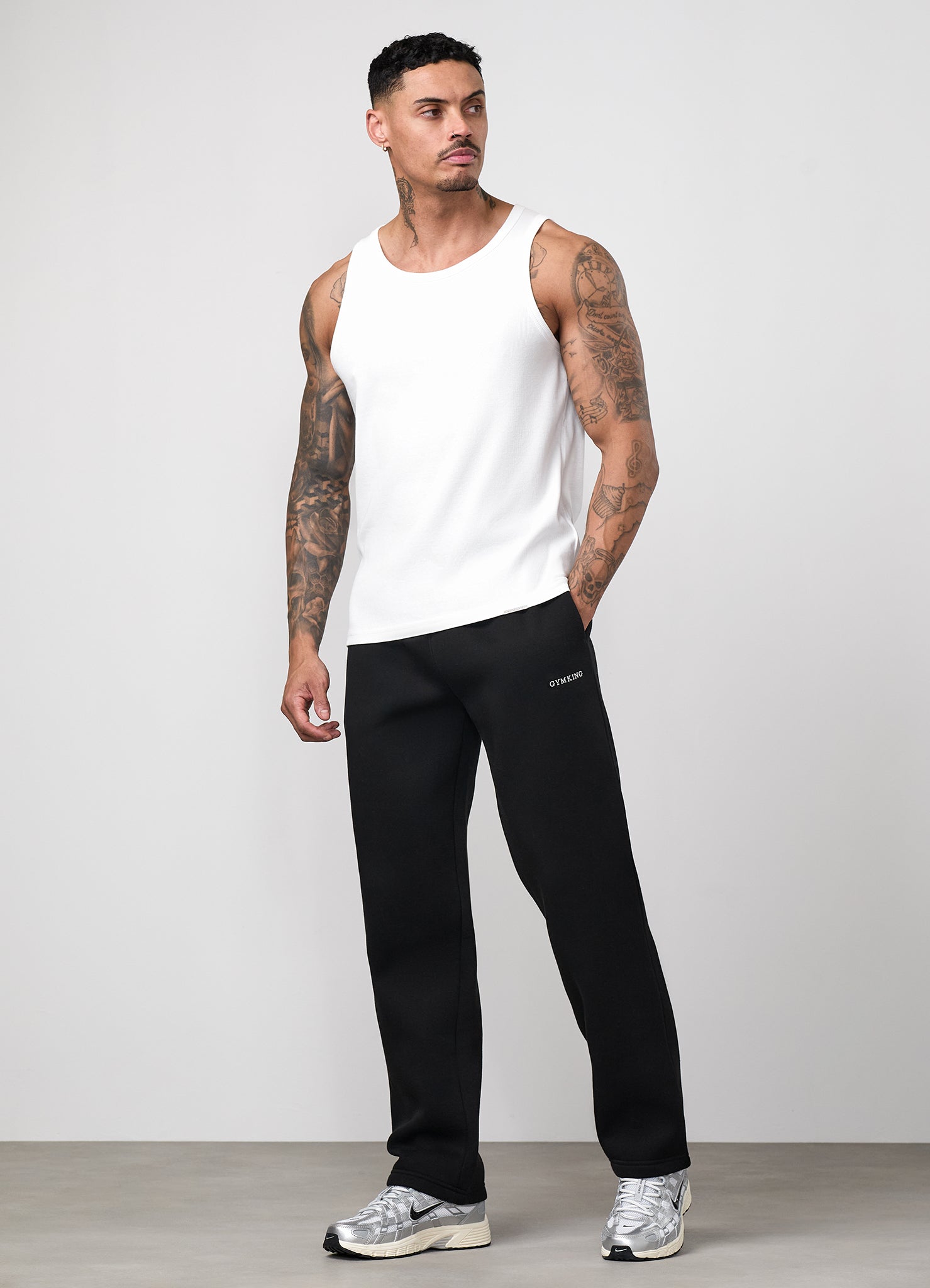 Gym King Signature Rib Vest - White