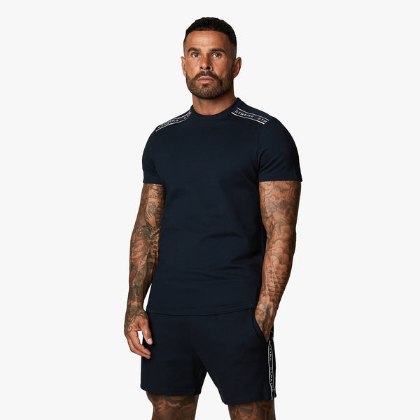 Gym King Signature Taped Tee - Navy