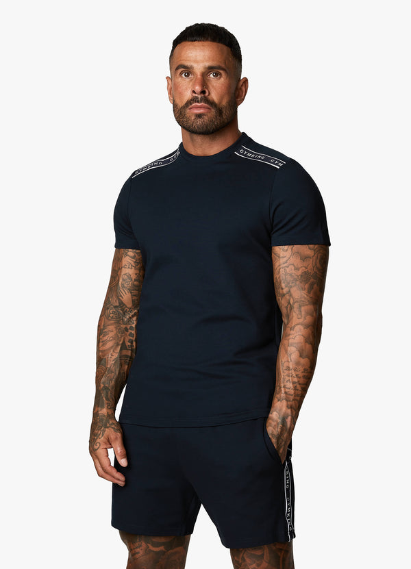 Gym King Signature Taped Tee - Navy