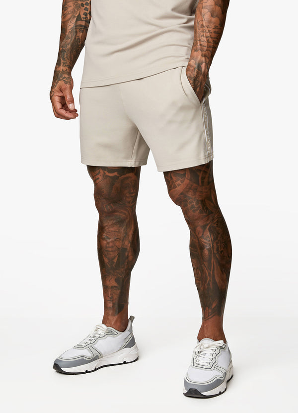 Gym King Signature Taped Short - Sand