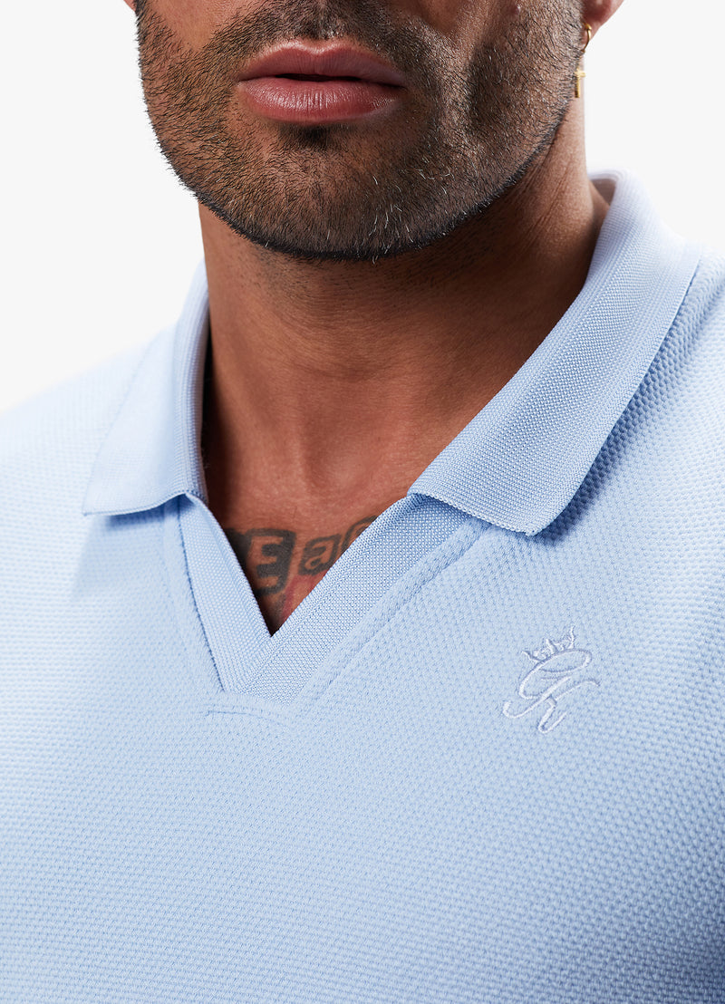 Gym King Signature Texture Polo - Cloud Blue