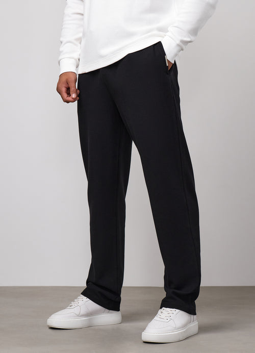 Gym King Signature Waffle Straight Leg Jogger - Black