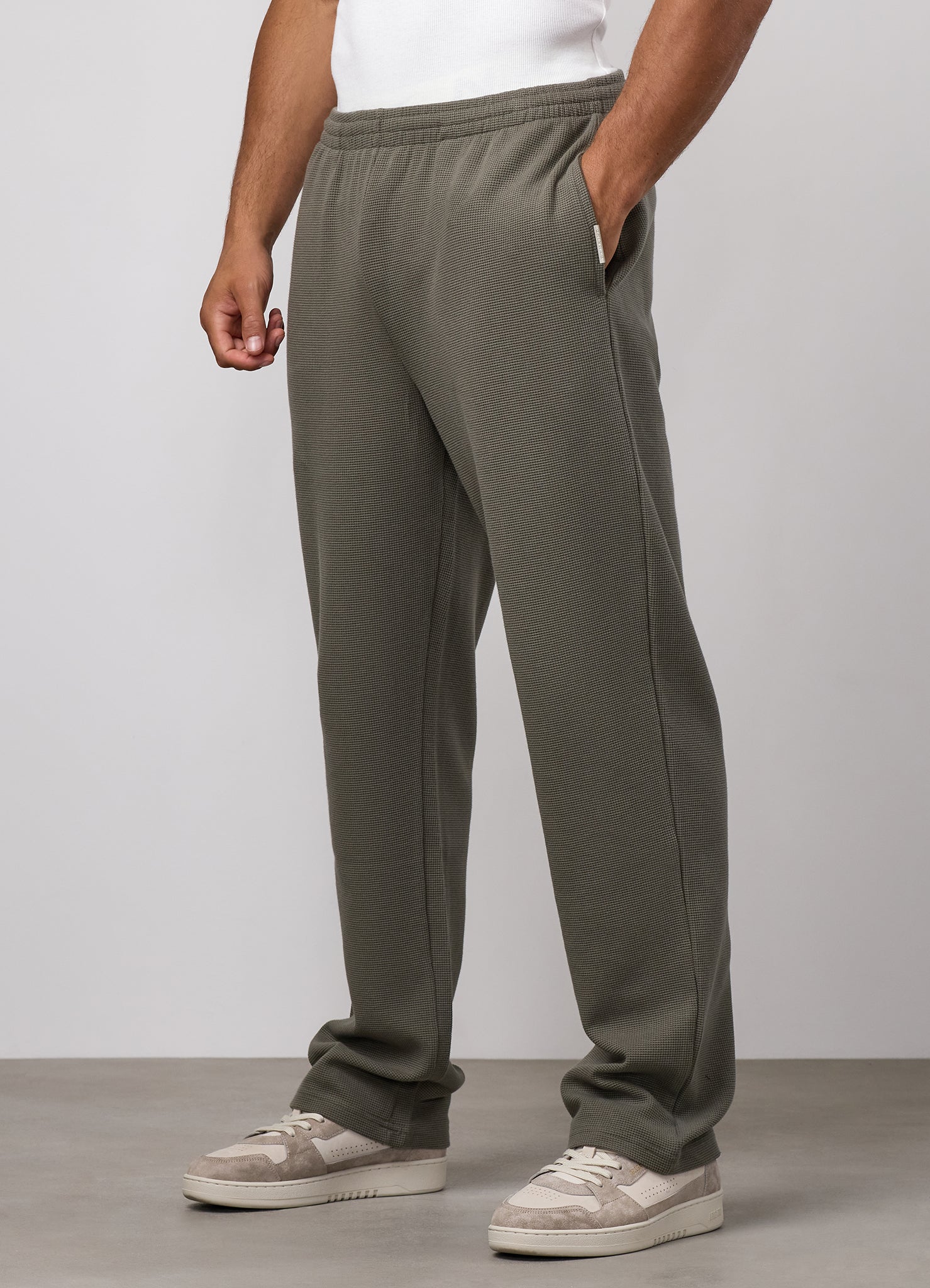 Gym King Signature Waffle Straight Leg Jogger - Olive