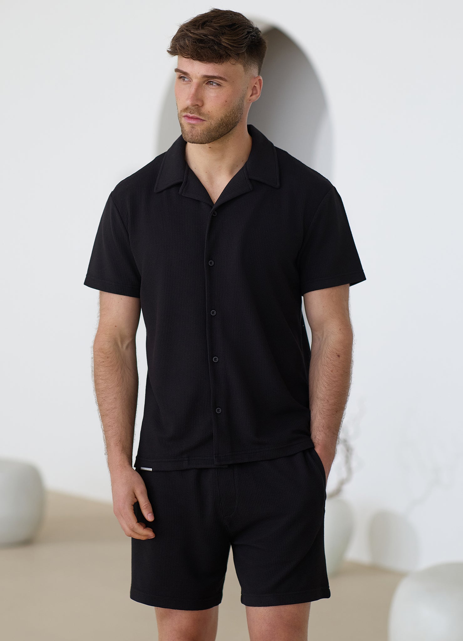 Gym King Signature Waffle Shirt - Black