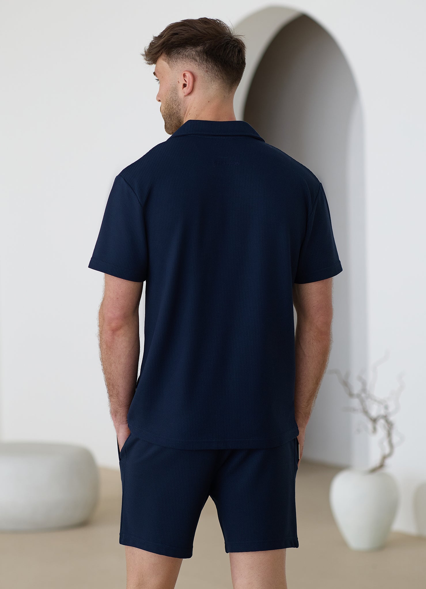 Gym King Signature Waffle Shirt - Navy