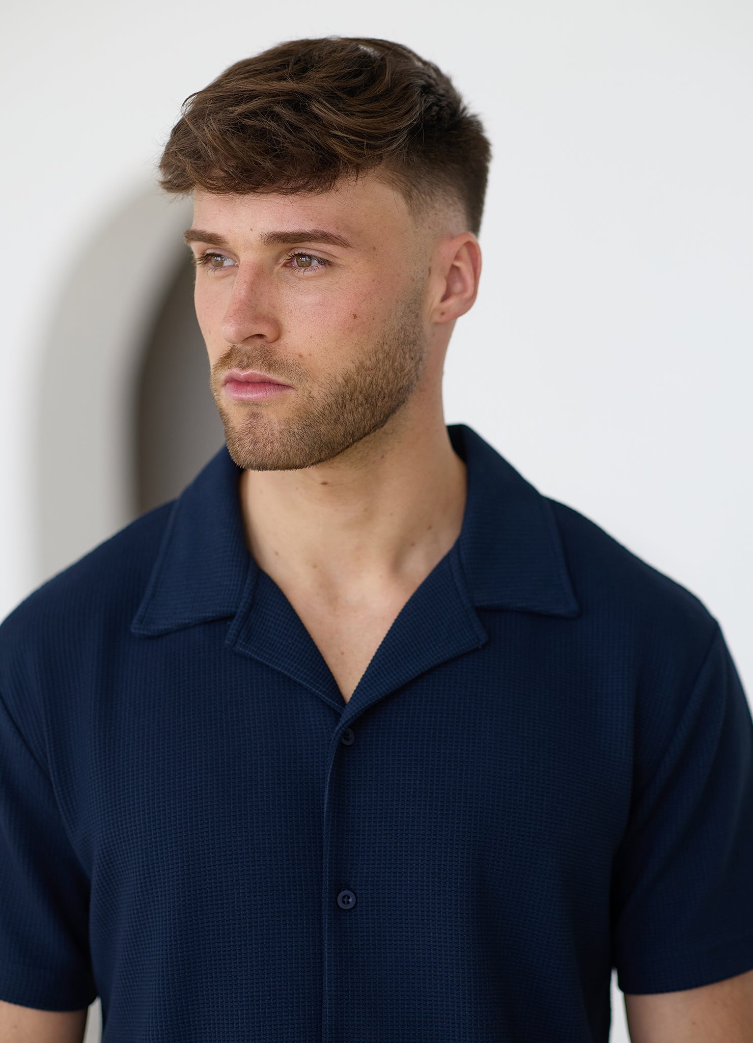 Gym King Signature Waffle Shirt - Navy