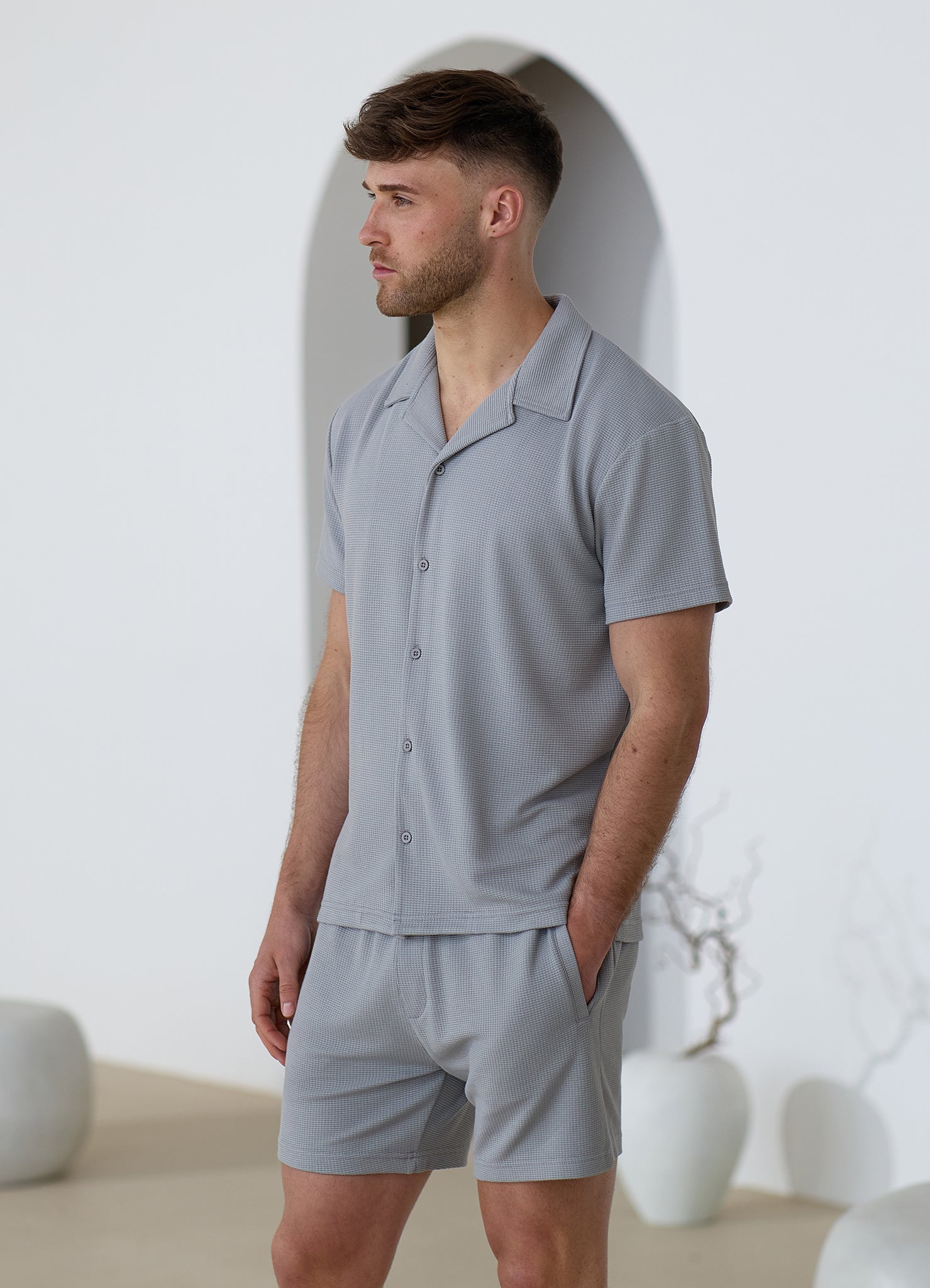 Gym King Signature Waffle Shirt - Urban Grey