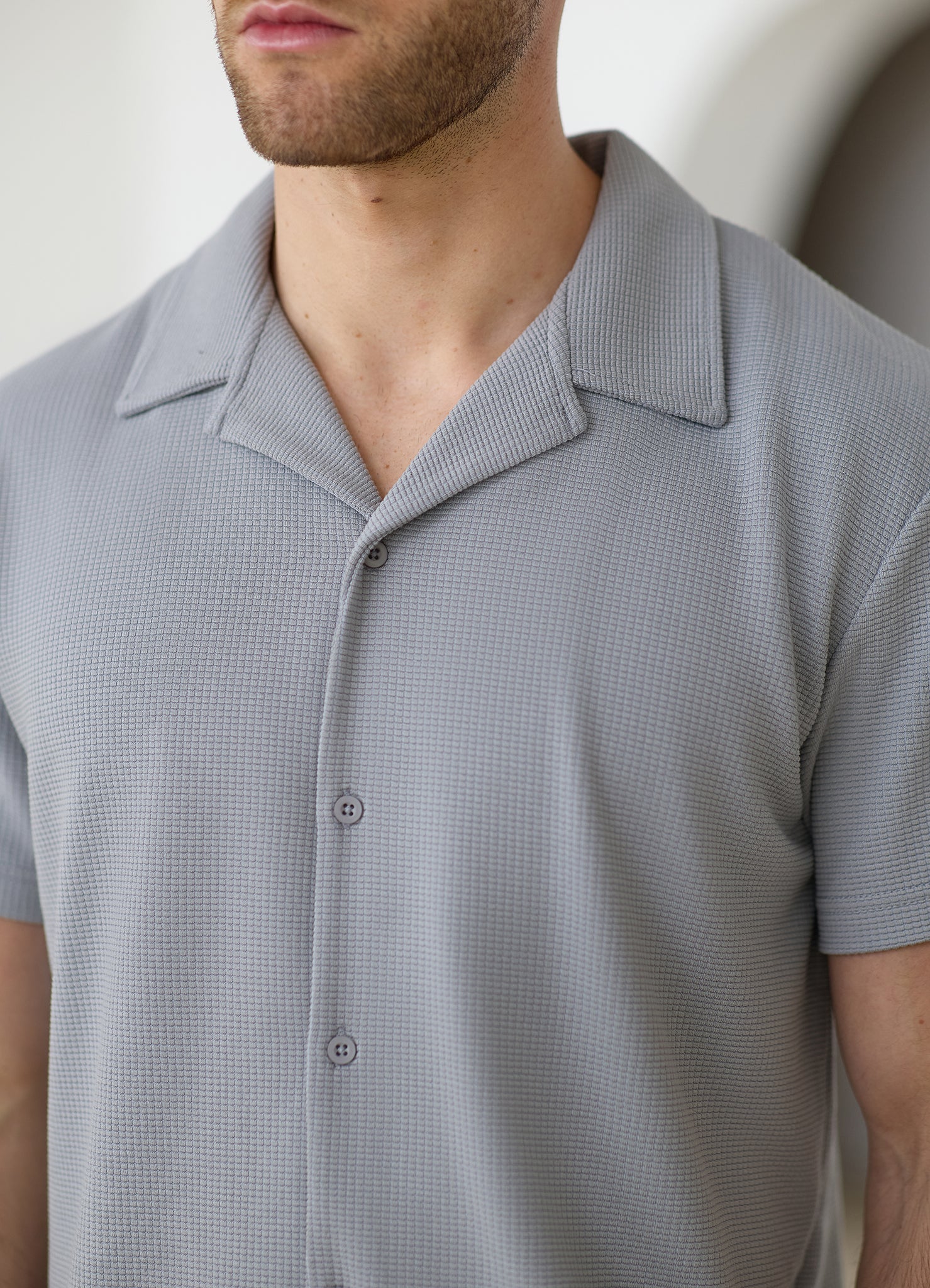 Gym King Signature Waffle Shirt - Urban Grey