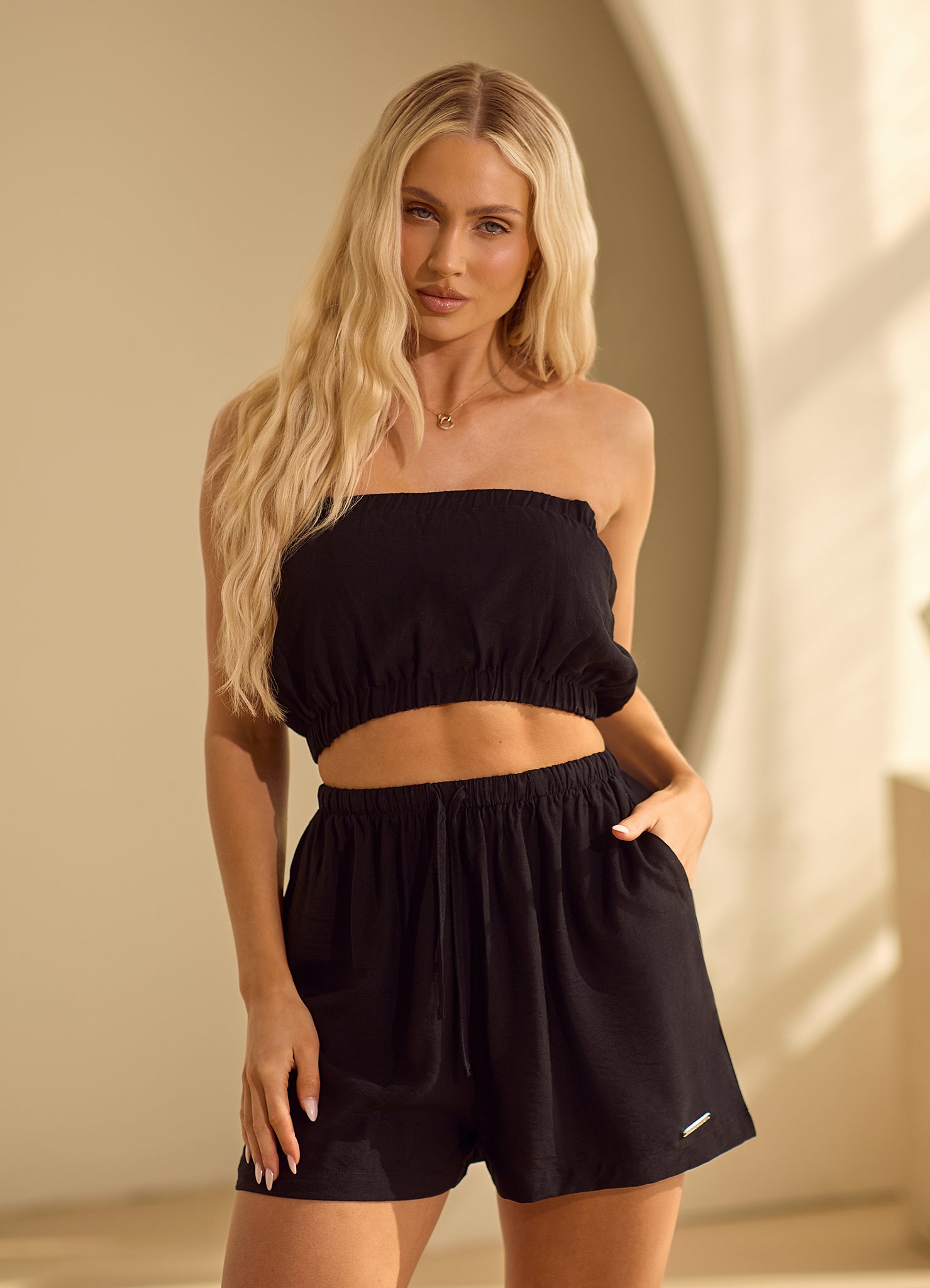 Gym King Signature Woven Bandeau - Black
