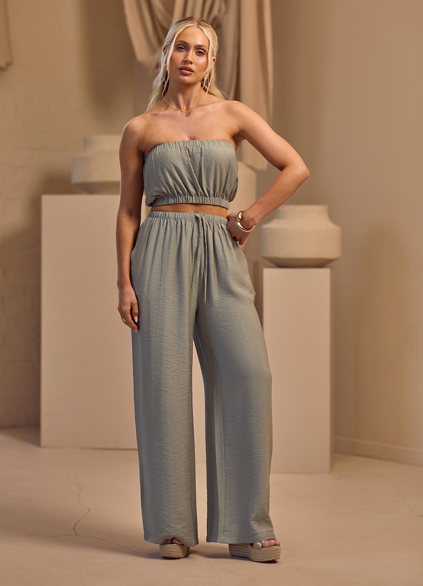 Gym King Signature Woven Trousers Petite - Sage
