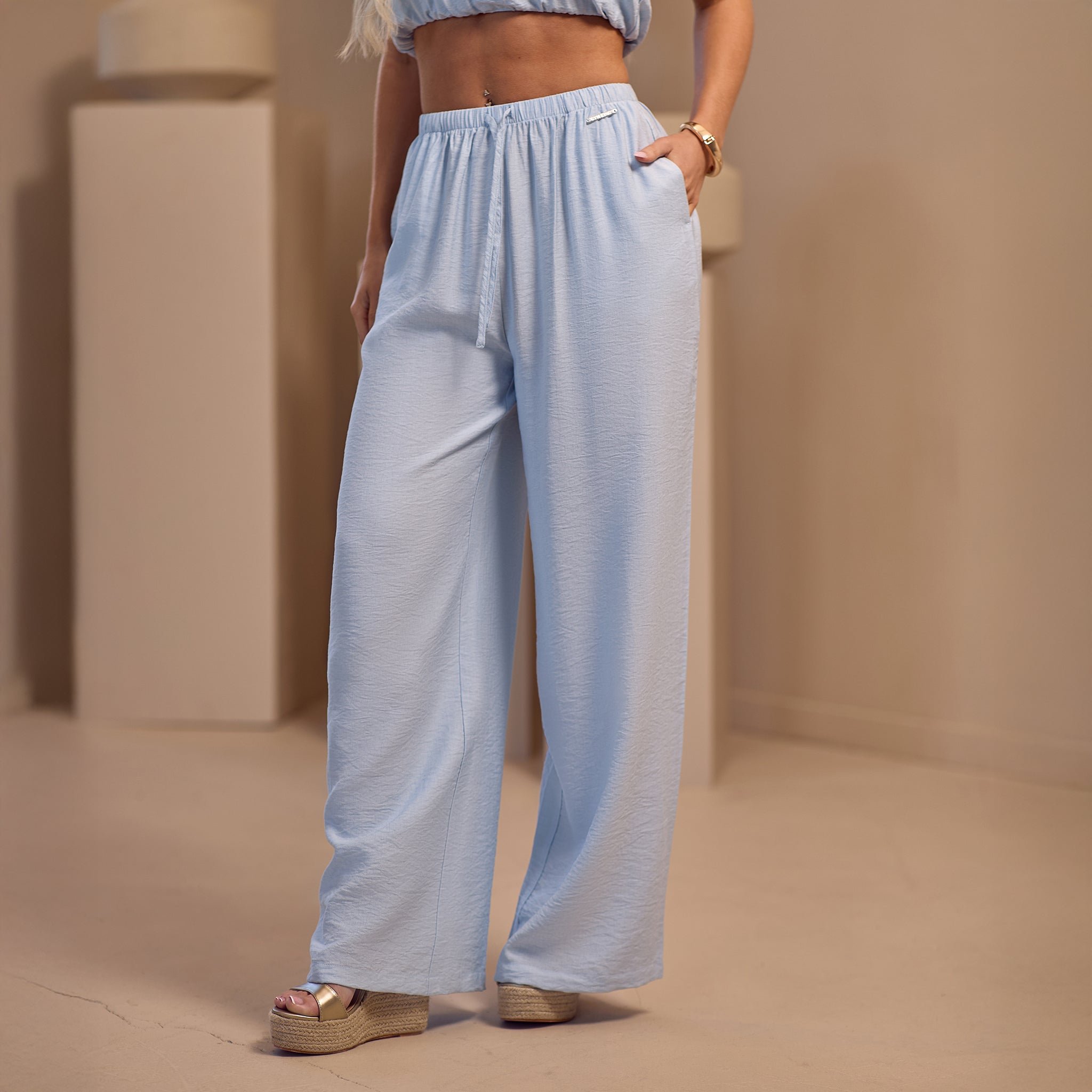 Gym King Signature Woven Trousers - Fresh Blue