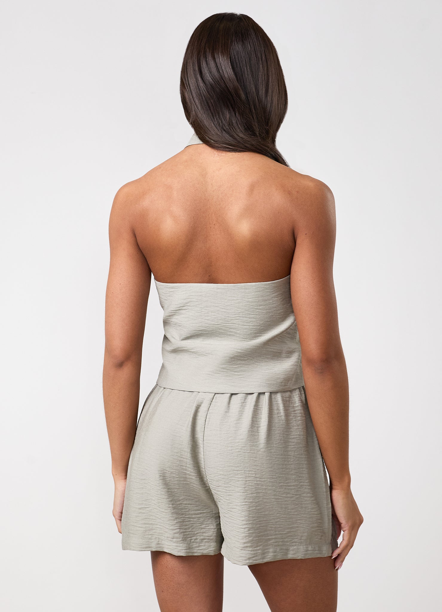 Gym King Signature Woven Halter Neck Vest - Dusky Sage