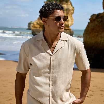 Gym King Signature Woven Texture Shirt - Clay