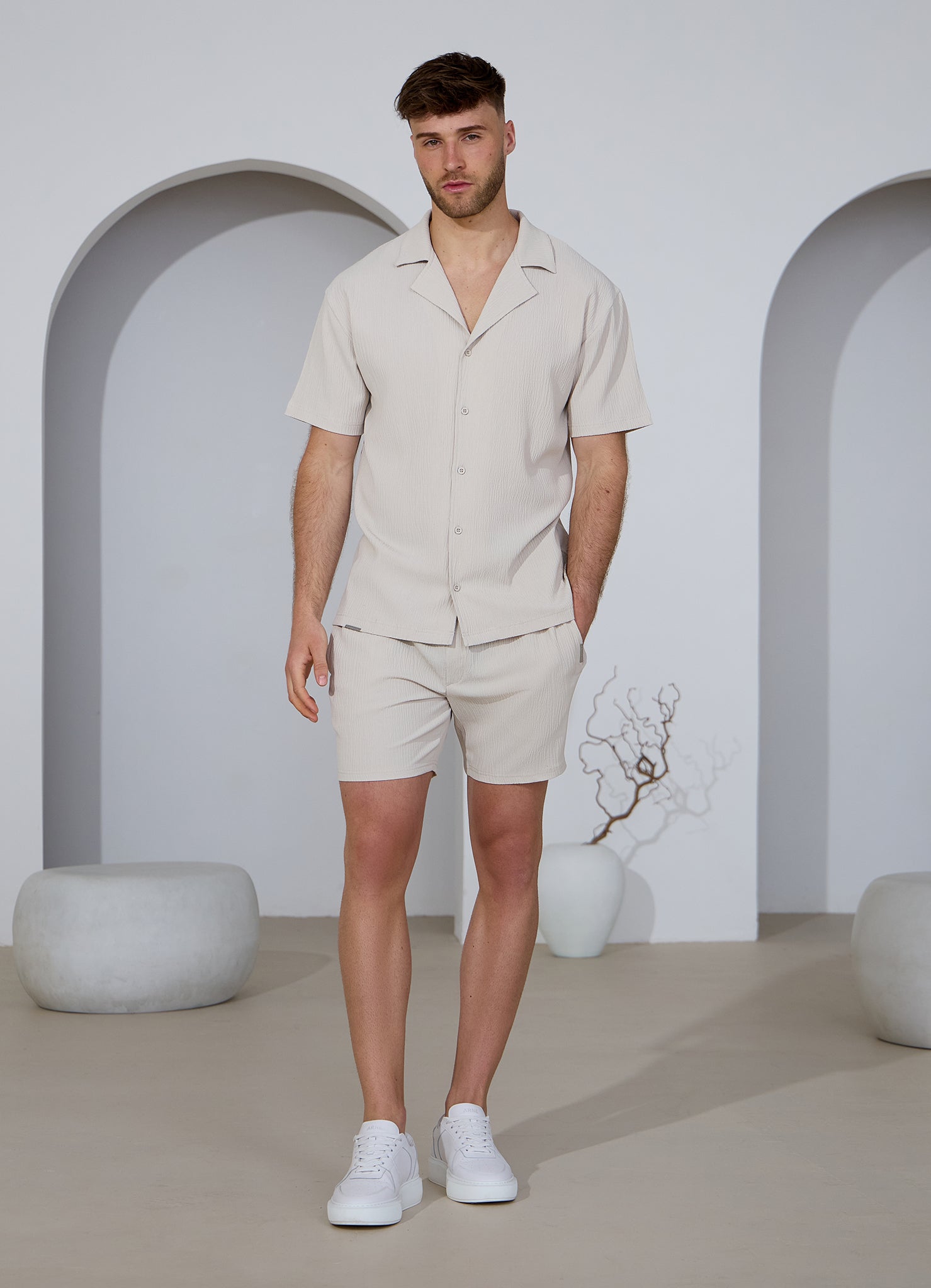 Gym King Signature Woven Texture Short - Clay