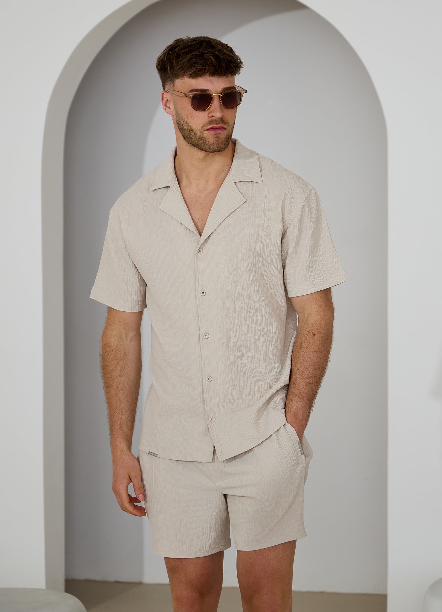 Gym King Signature Woven Texture Shirt - Clay