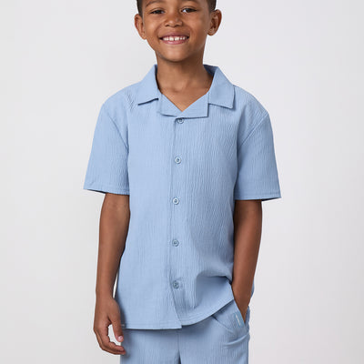 Gym King Younger Kids Signature Woven Shirt - Powder Blue