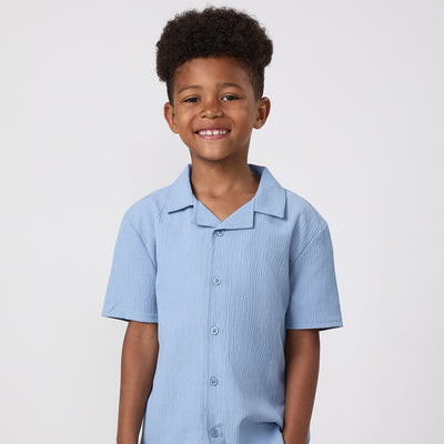 Gym King Younger Kids Signature Woven Shirt - Powder Blue