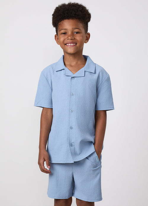 Gym King Younger Kids Signature Woven Shirt - Powder Blue