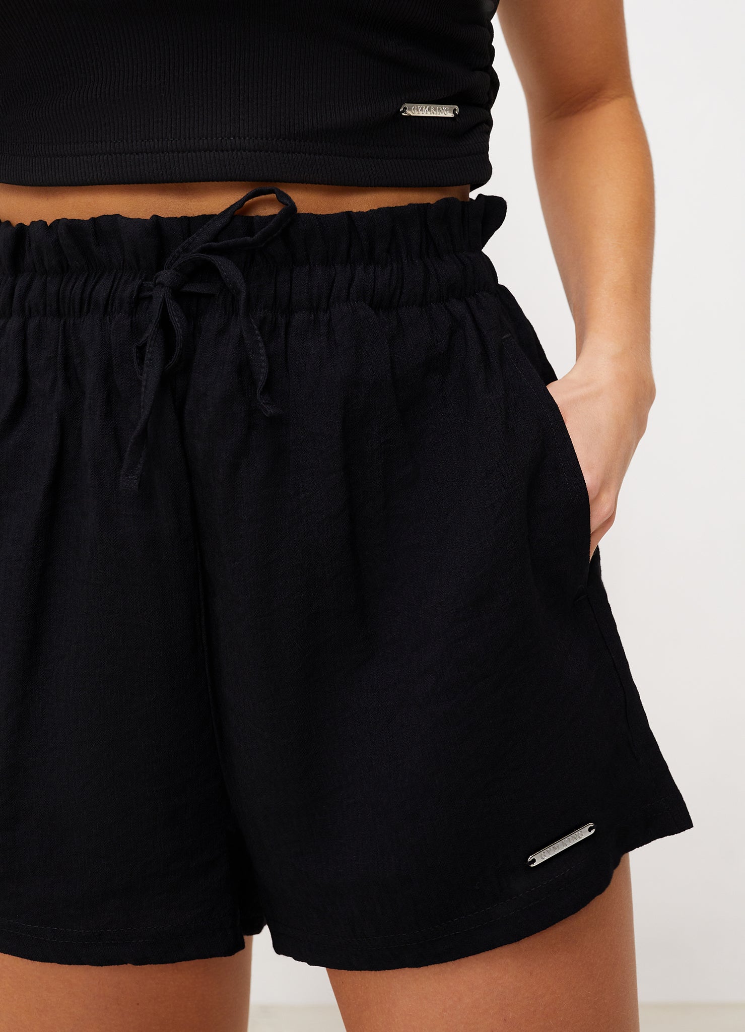 Gym King Signature Woven Short - Black ramco