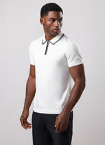 Gym King Portals Knitted Tipping Polo - Cream thumbnail