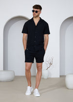 Gym King Signature Woven Texture Short - Black