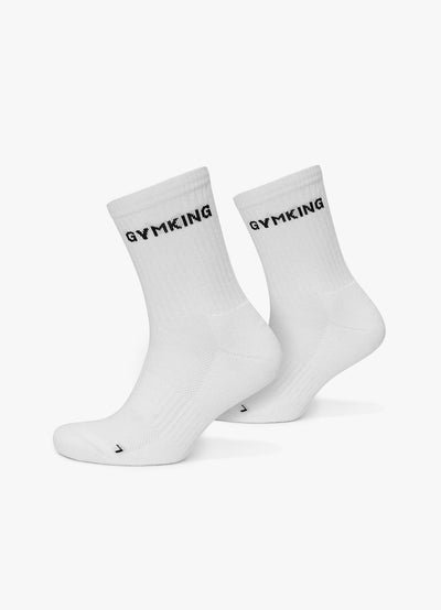 Gym King Linear Crew Sock (2pk) - White