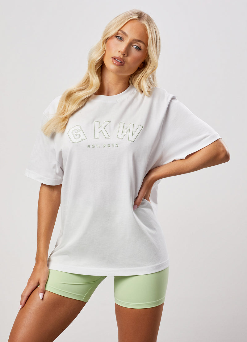 GKW Boyfriend Tee - White/Pistachio