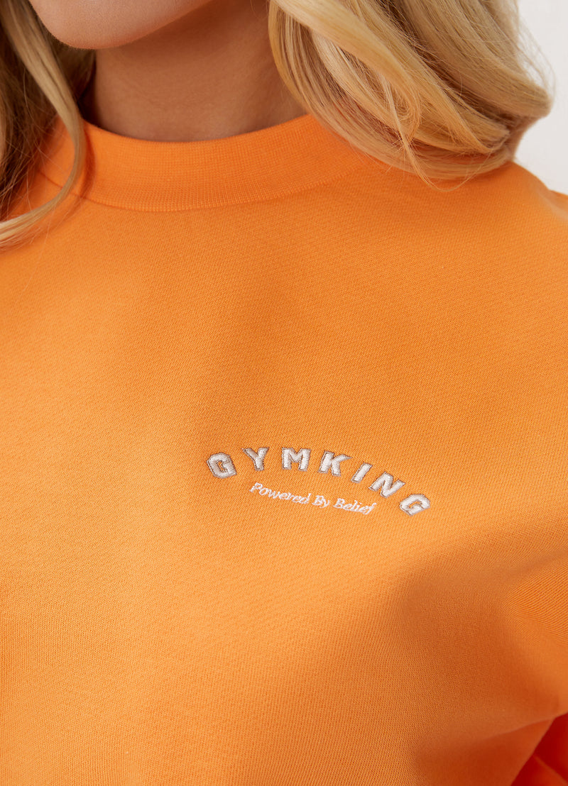 Gym King Spirit of Summer Drop Sleeved Crew - Papaya Orange