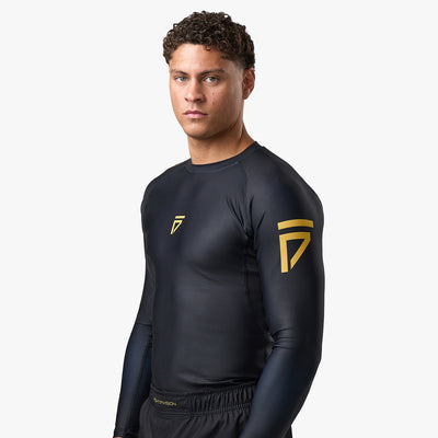 Gym King Sovereign Rash Guard - Black / Gold