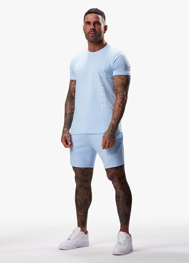 Gym King Split Linear Short - Soft Blue