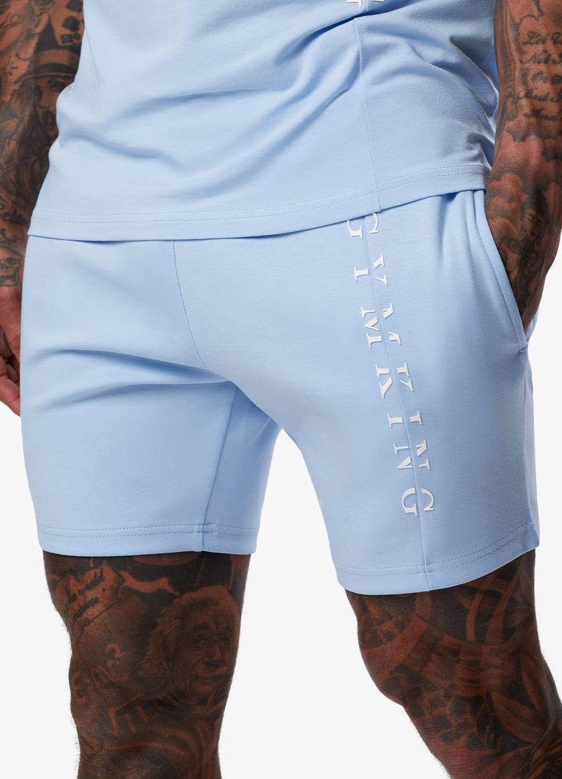 Gym King Split Linear Short - Soft Blue