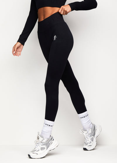 Gym King Formation Rib Legging - Black