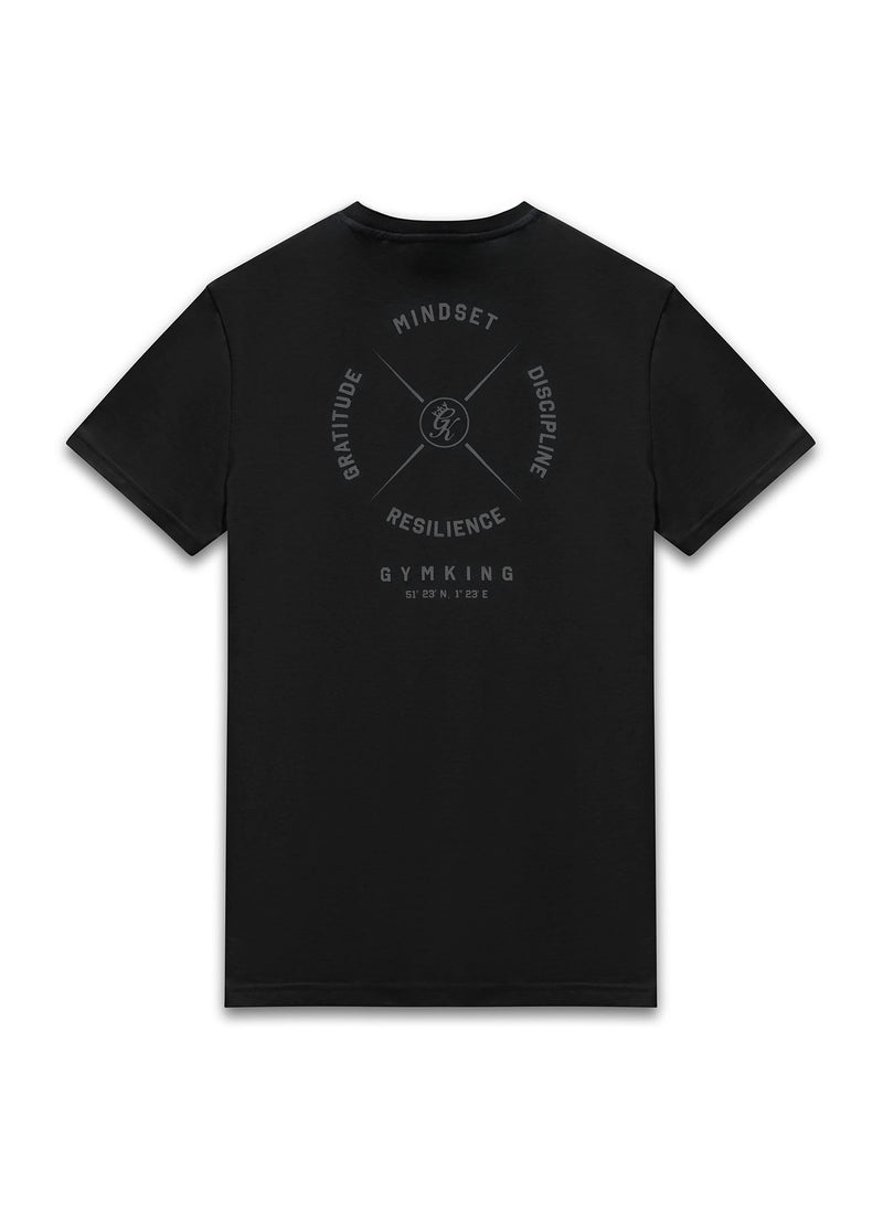 Gym King Compass Tee - Black