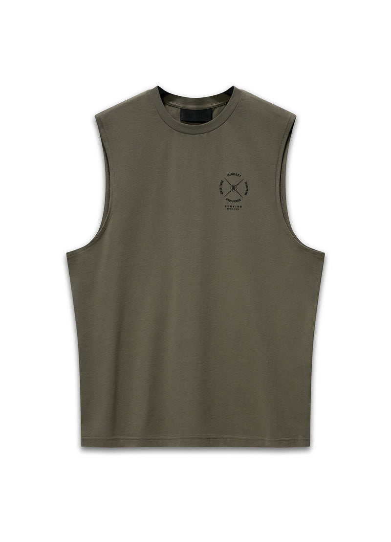 Gym King Compass Tank - Deep Khaki