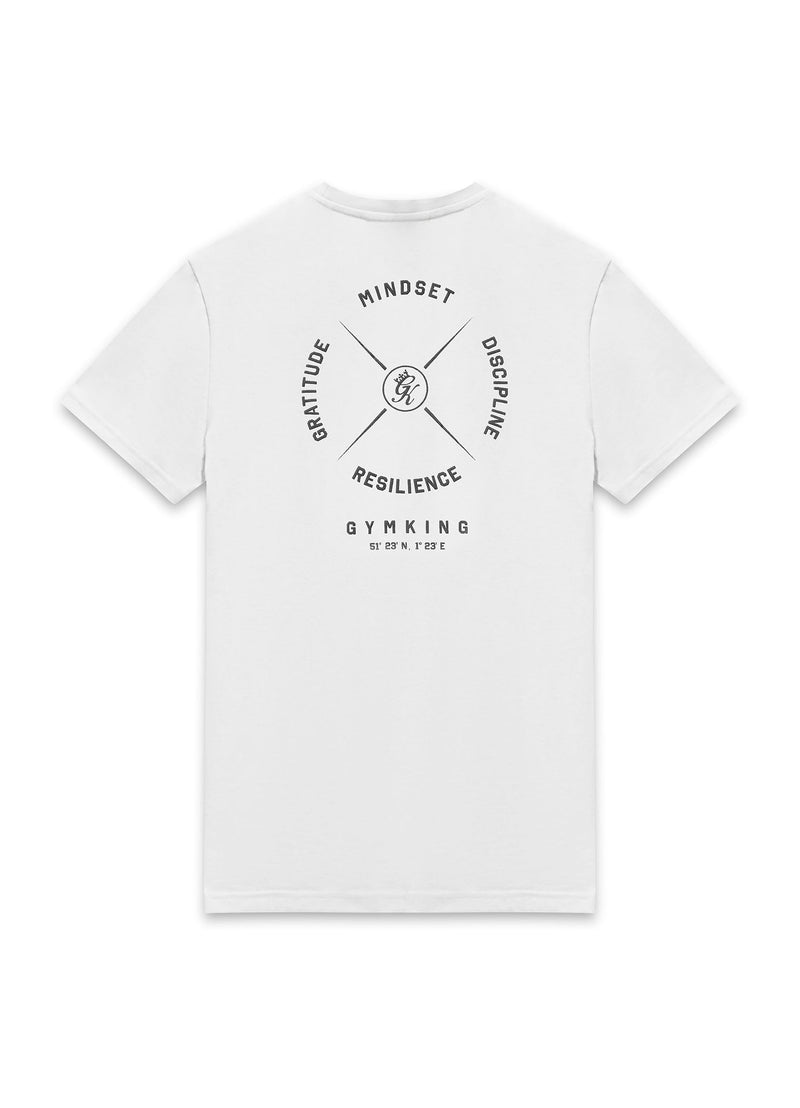 Gym King Compass Tee - White