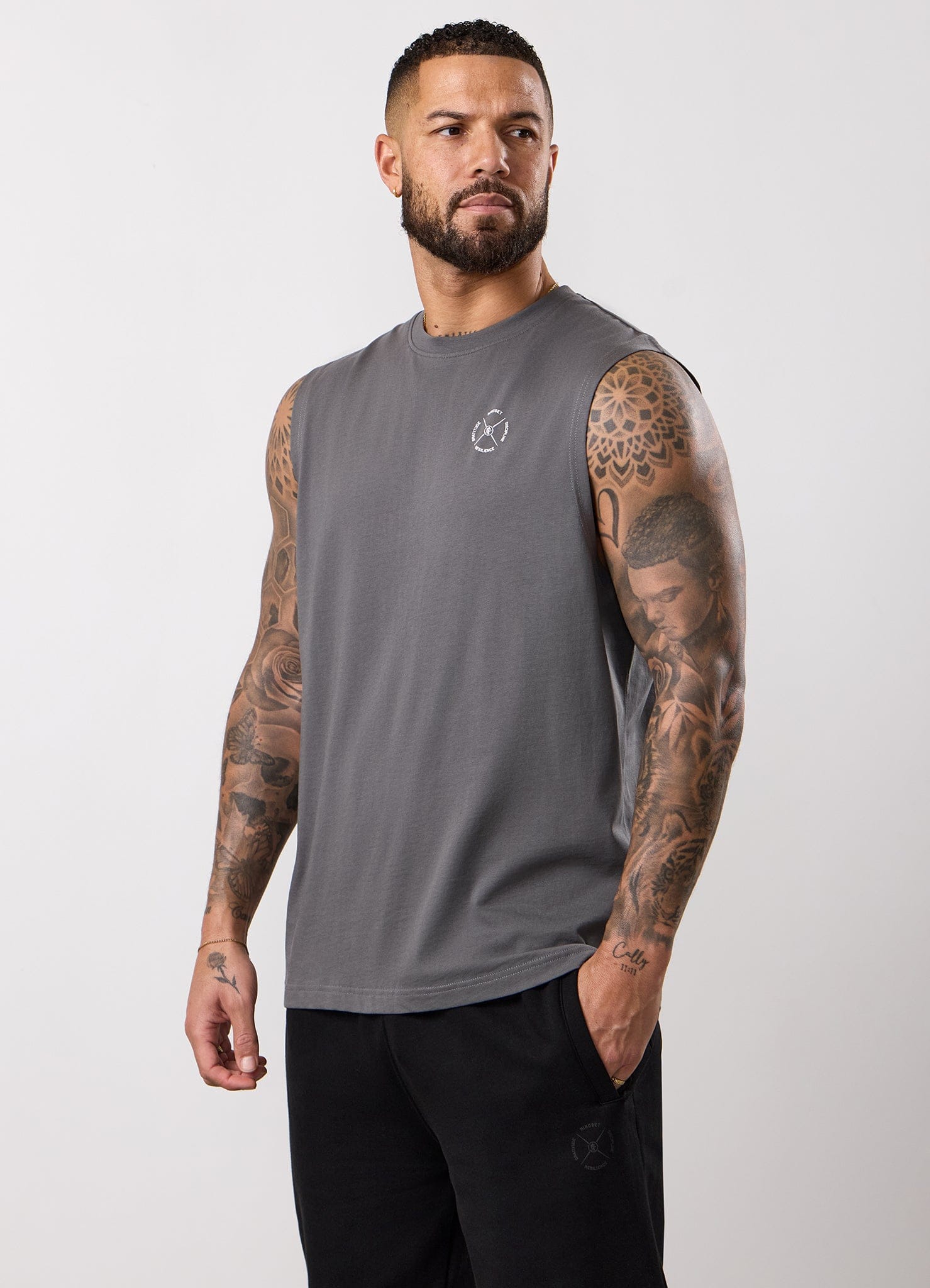 Gym King Stoic Esja Jersey Tank - Fossil Grey