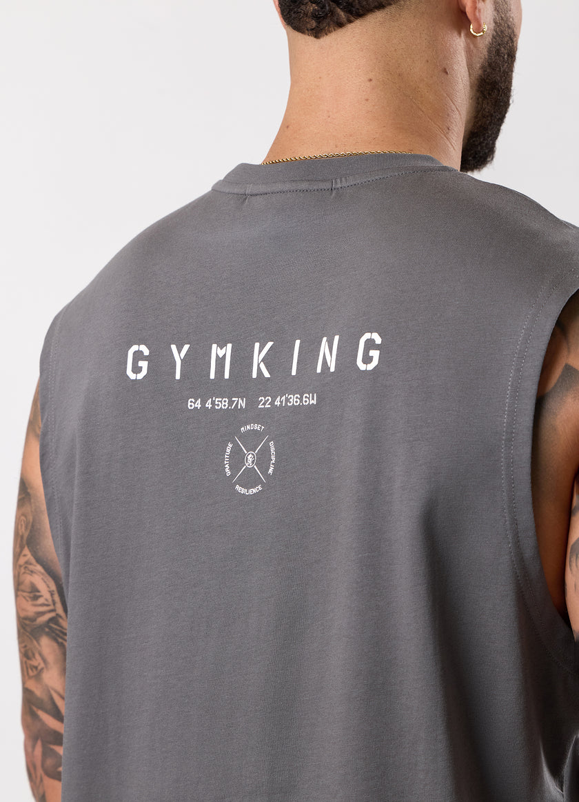 Gym King Stoic Esja Jersey Tank - Fossil Grey