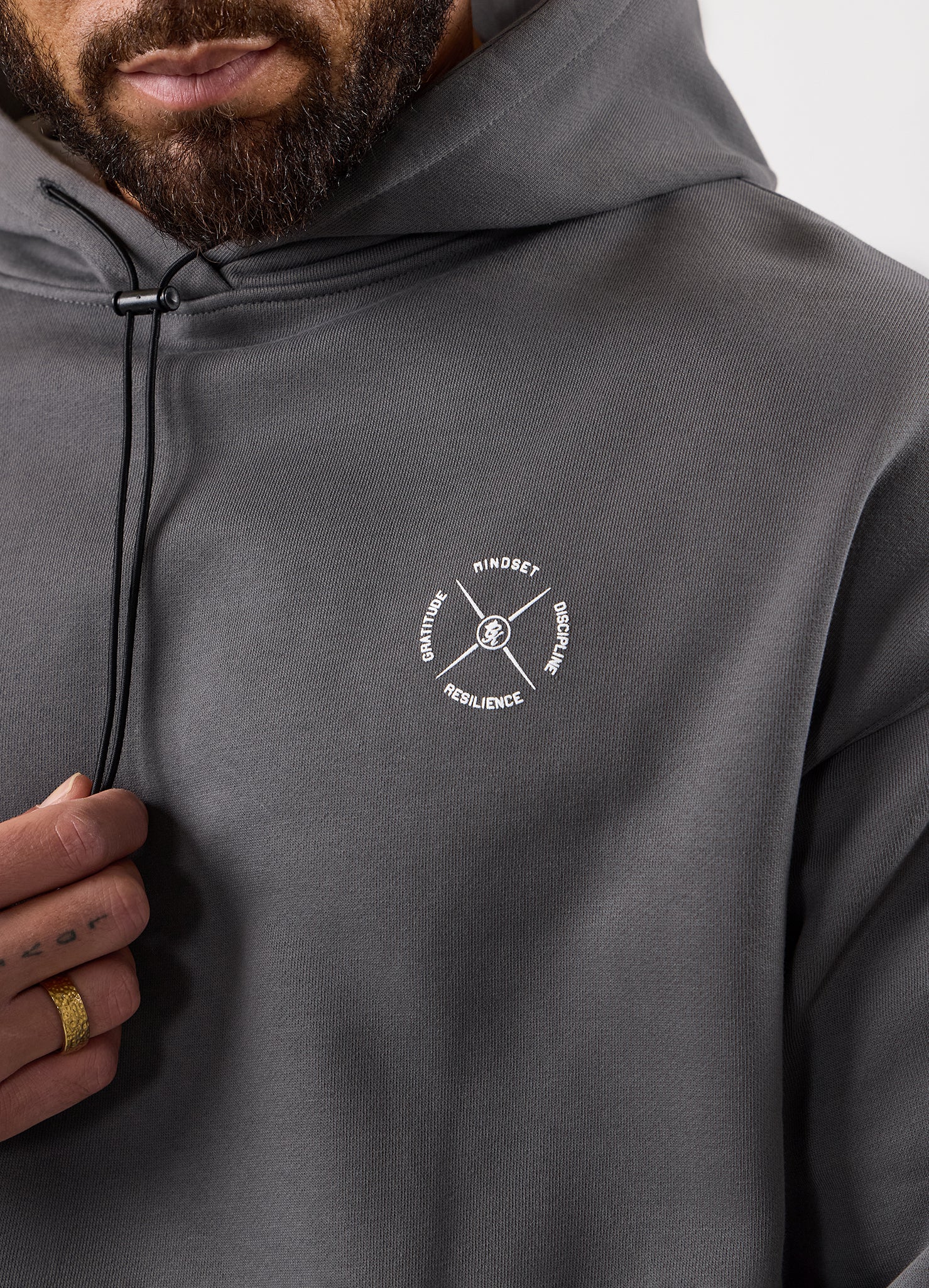 Gym King Stoic Esja Loopback Hood - Fossil Grey