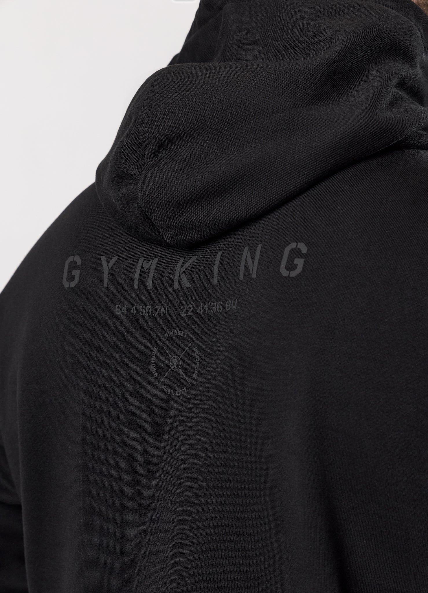 Gym King Stoic Esja Loopback Hood - Volcanic Black