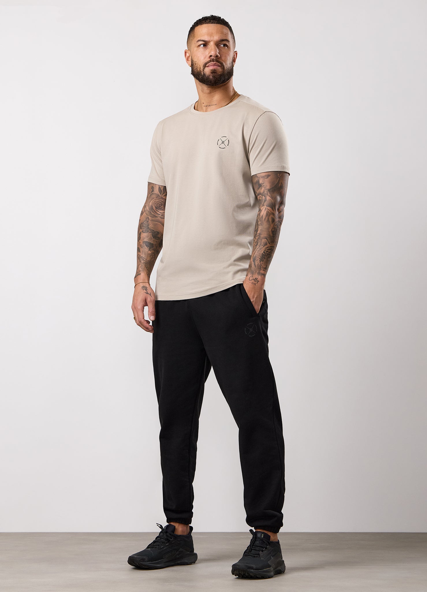 Gym King Stoic Krafla Jersey Tee - Sand Stone