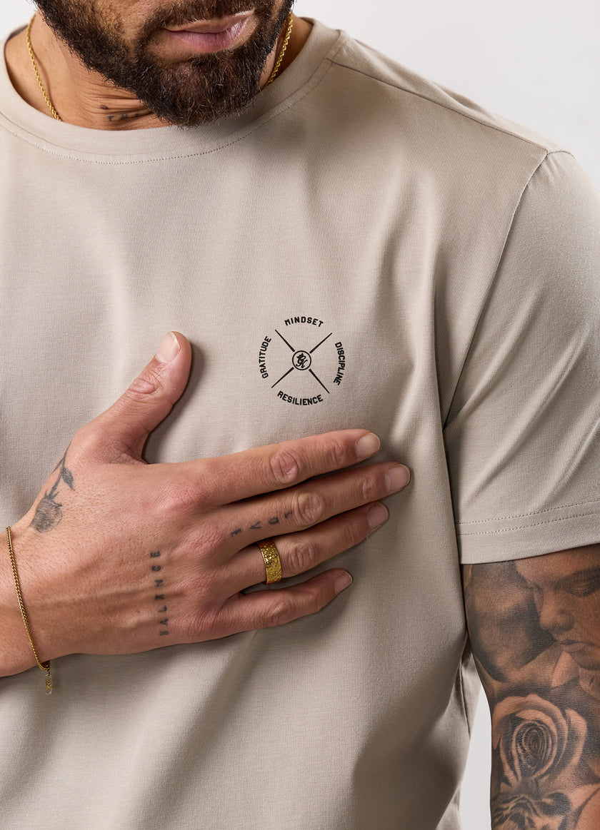 Gym King Stoic Krafla Jersey Tee - Sand Stone