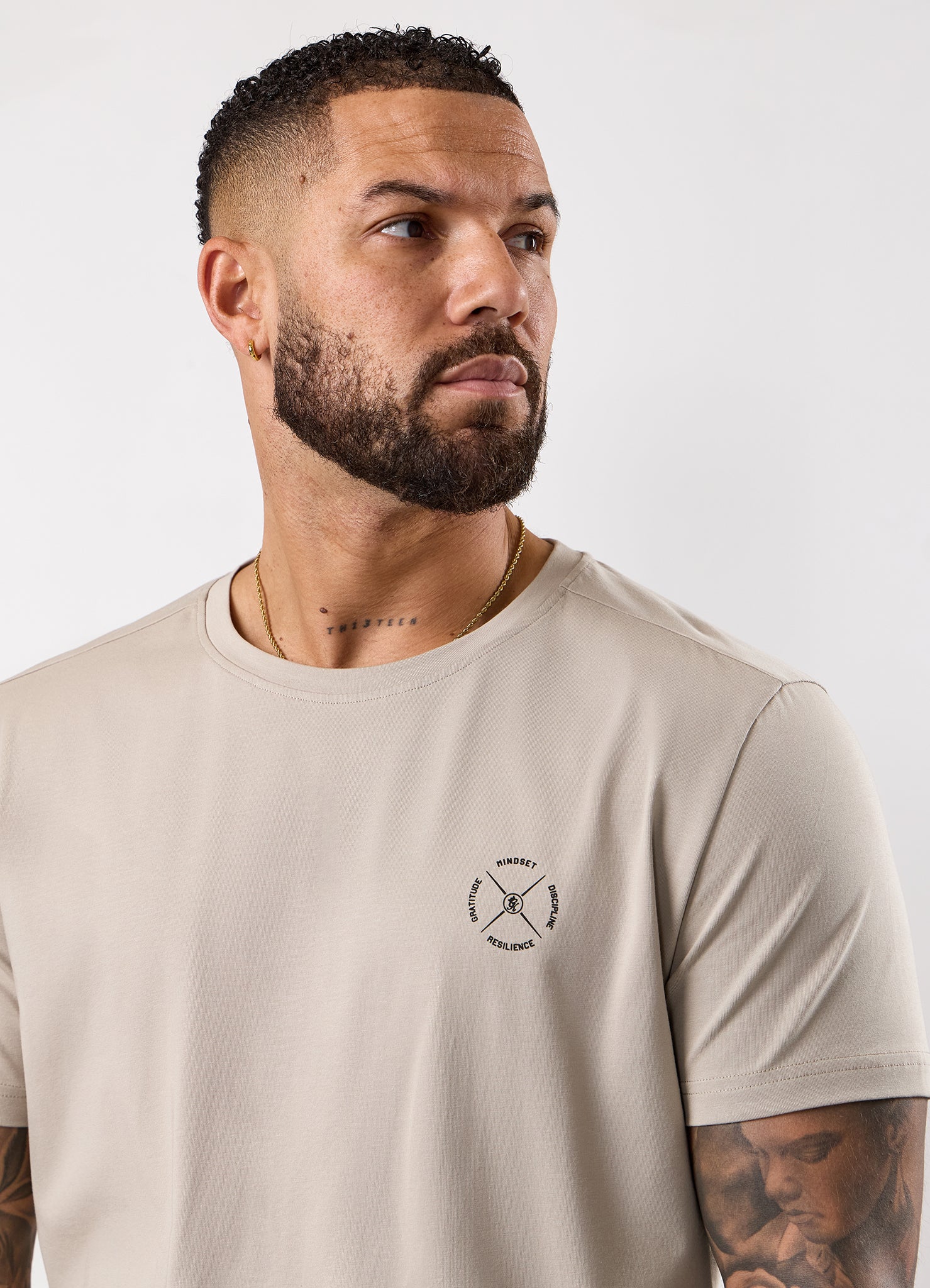 Gym King Stoic Krafla Jersey Tee - Sand Stone