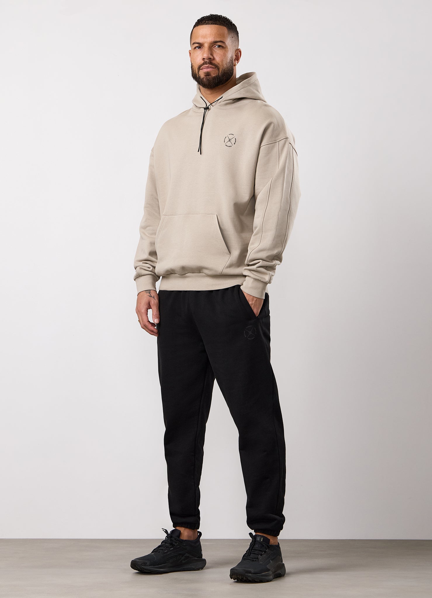 Gym King Stoic Krafla Loopback Hood - Sand Stone