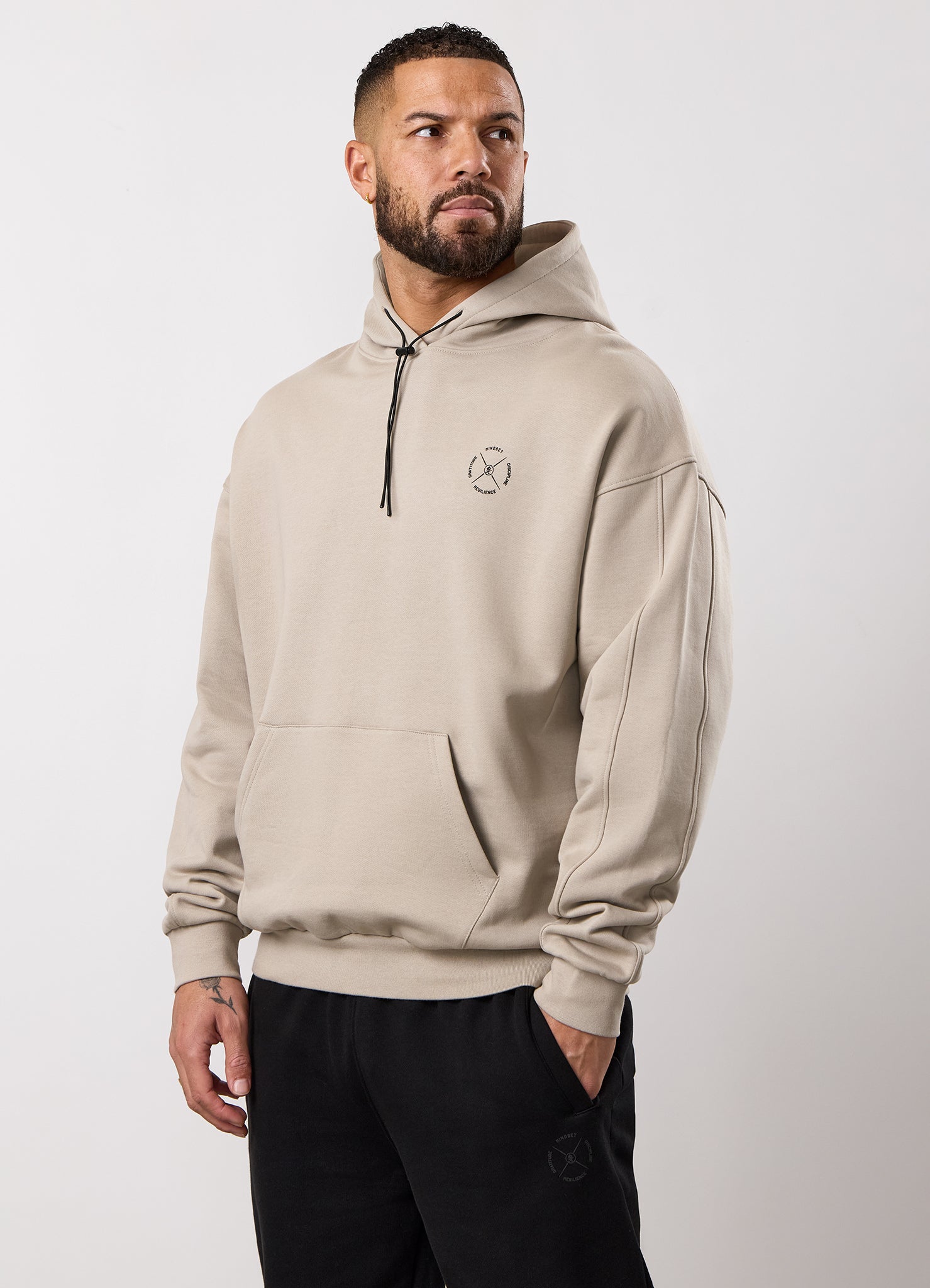Gym King Stoic Krafla Loopback Hood - Sand Stone