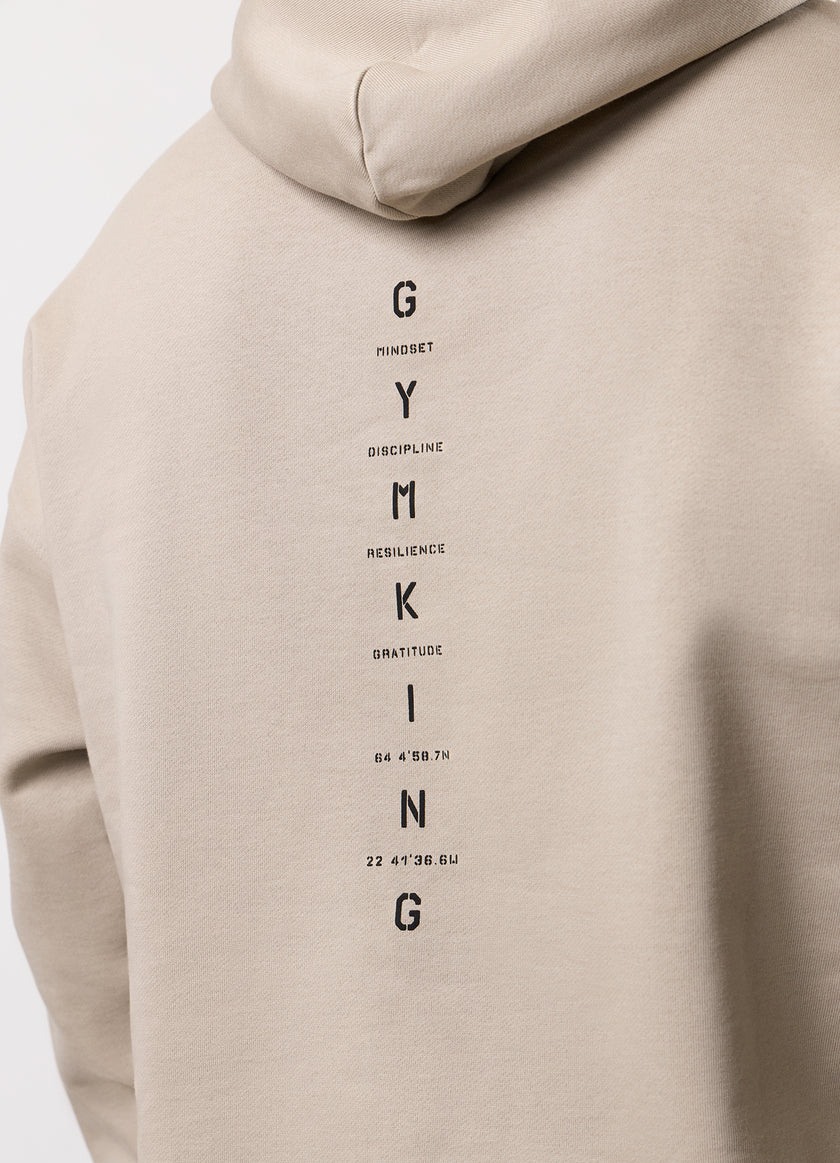 Gym King Stoic Krafla Loopback Hood - Sand Stone