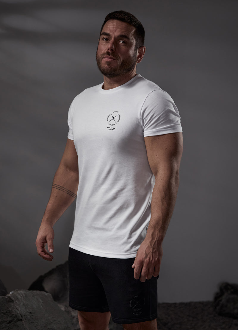 Gym King Compass Tee - White