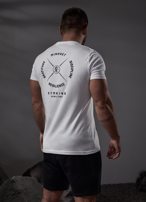 Gym King Compass Tee - White