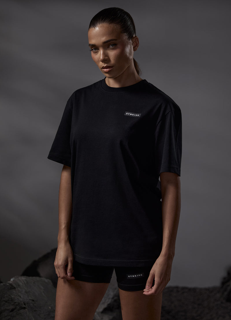 Gym King Stoic Boyfriend Tee - Black